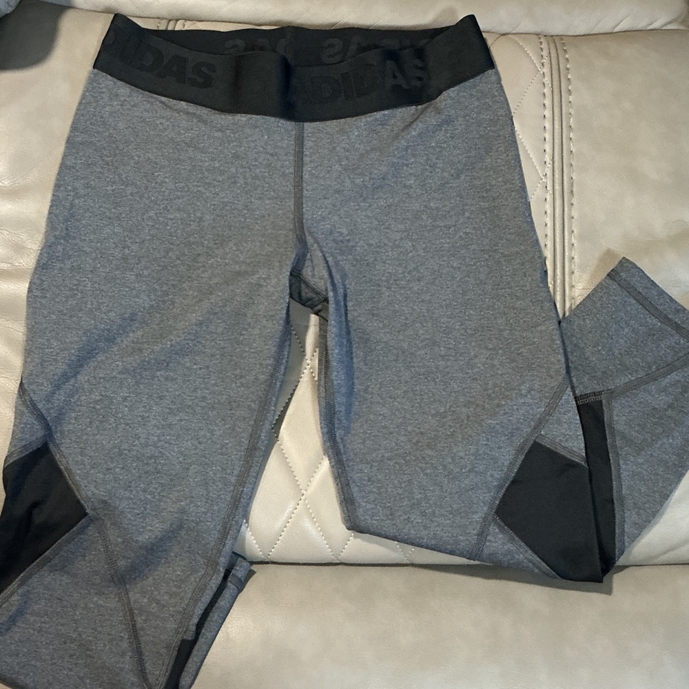 adidas Grey  Leggings with Black Waistband
